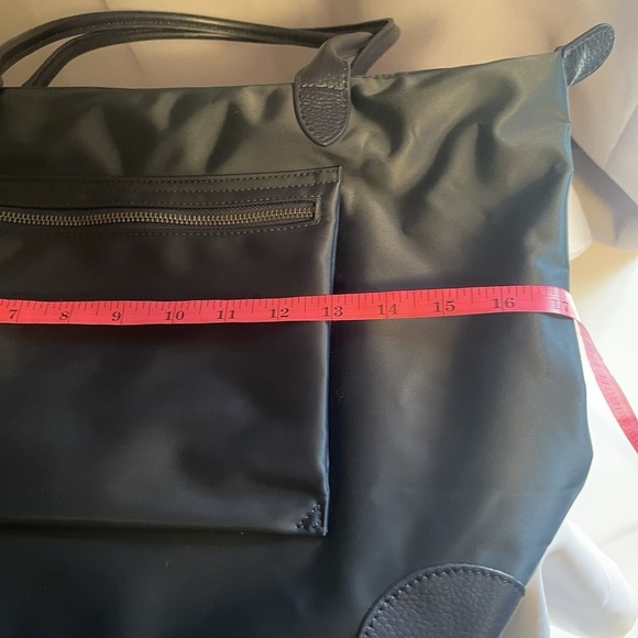 DORIS & JACKY Tote Bag Women Large Lightweight Leather Nylon Work Travel Blue - Picture 13 of 15